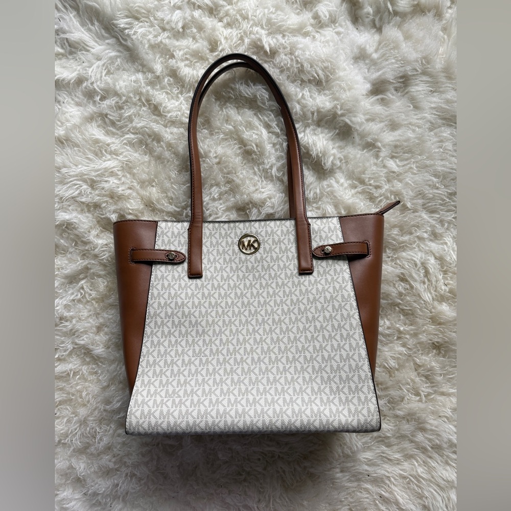 Michael Kors Reed Large Signature Logo Belted Tote Bag
